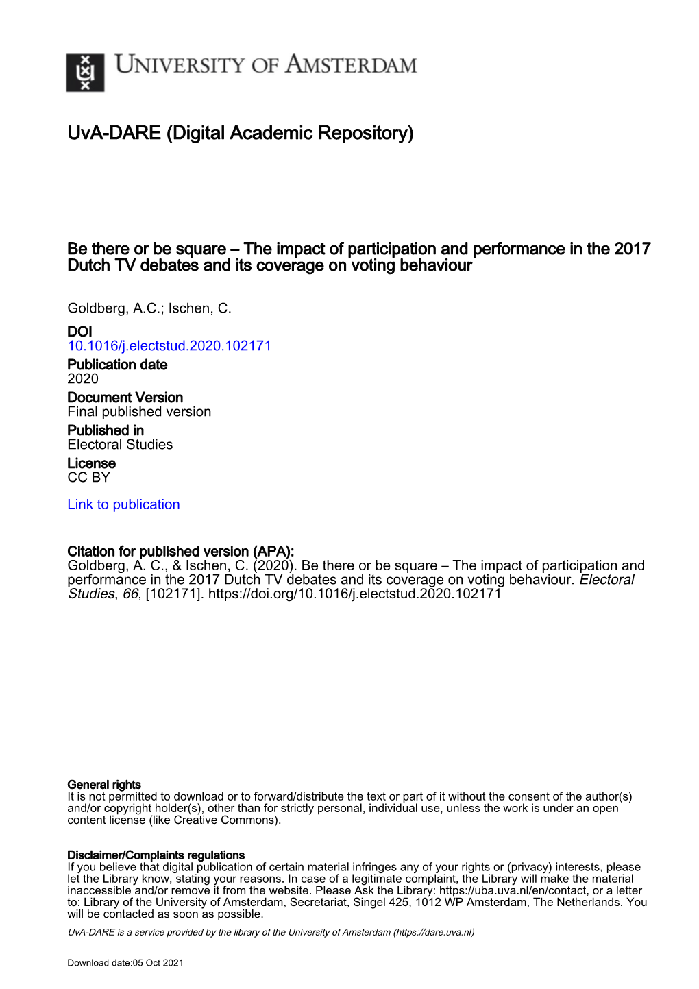 The Impact of Participation and Performance in the 2017 Dutch TV Debates and Its Coverage on Voting Behaviour