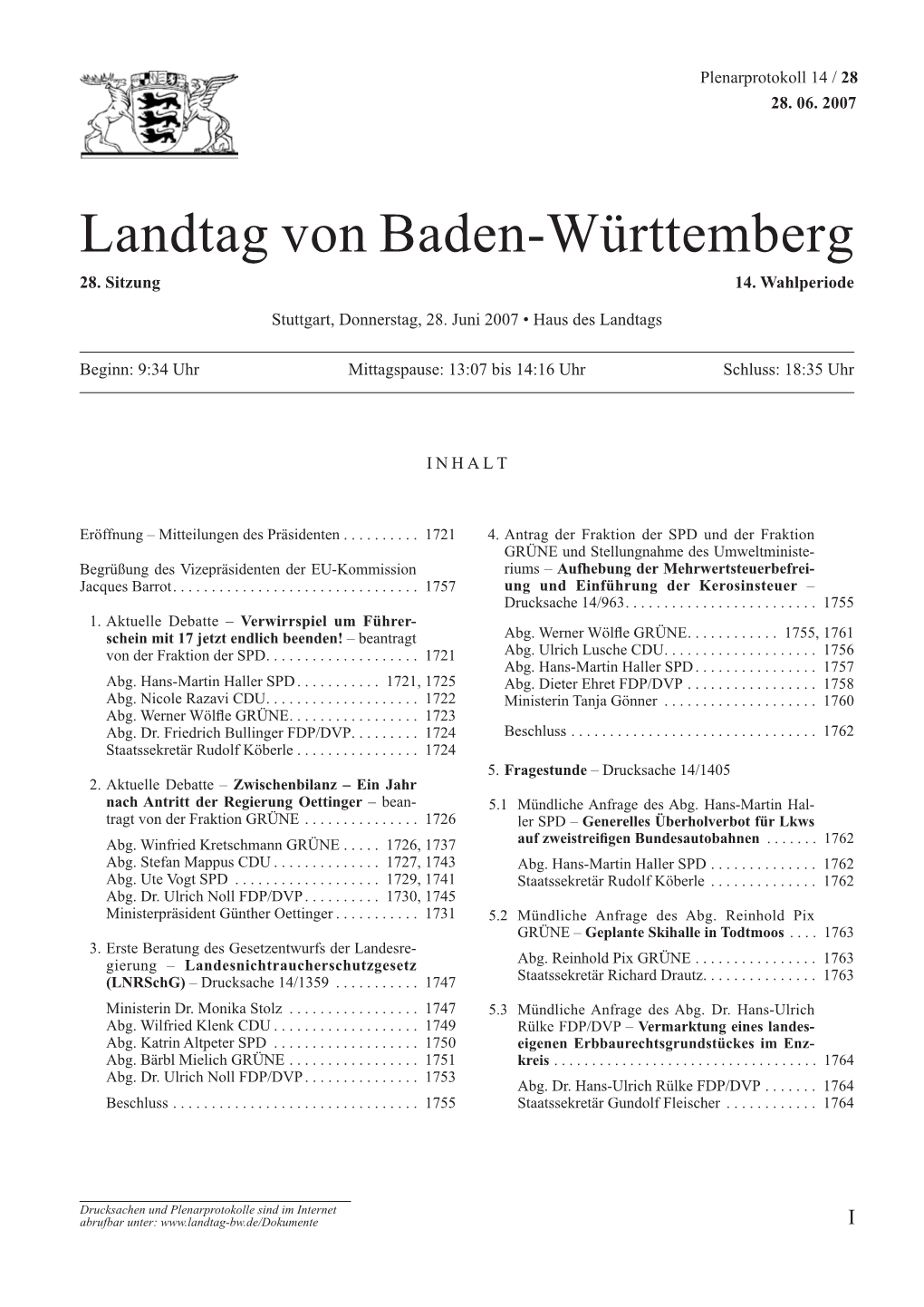 Landtag Von Baden-Württemberg 28