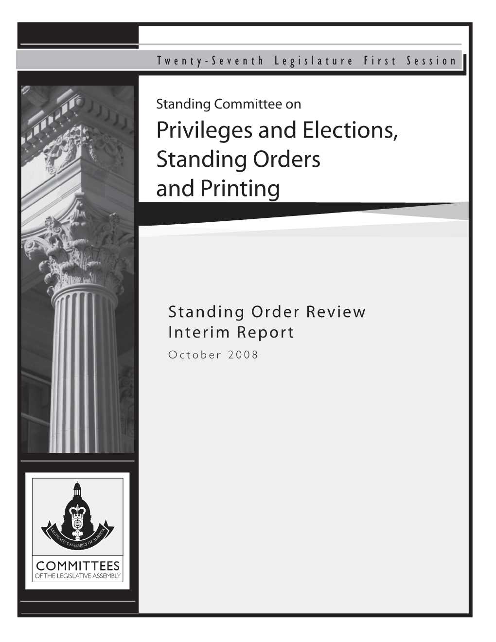 Standing Order Review Interim Report, October 2008
