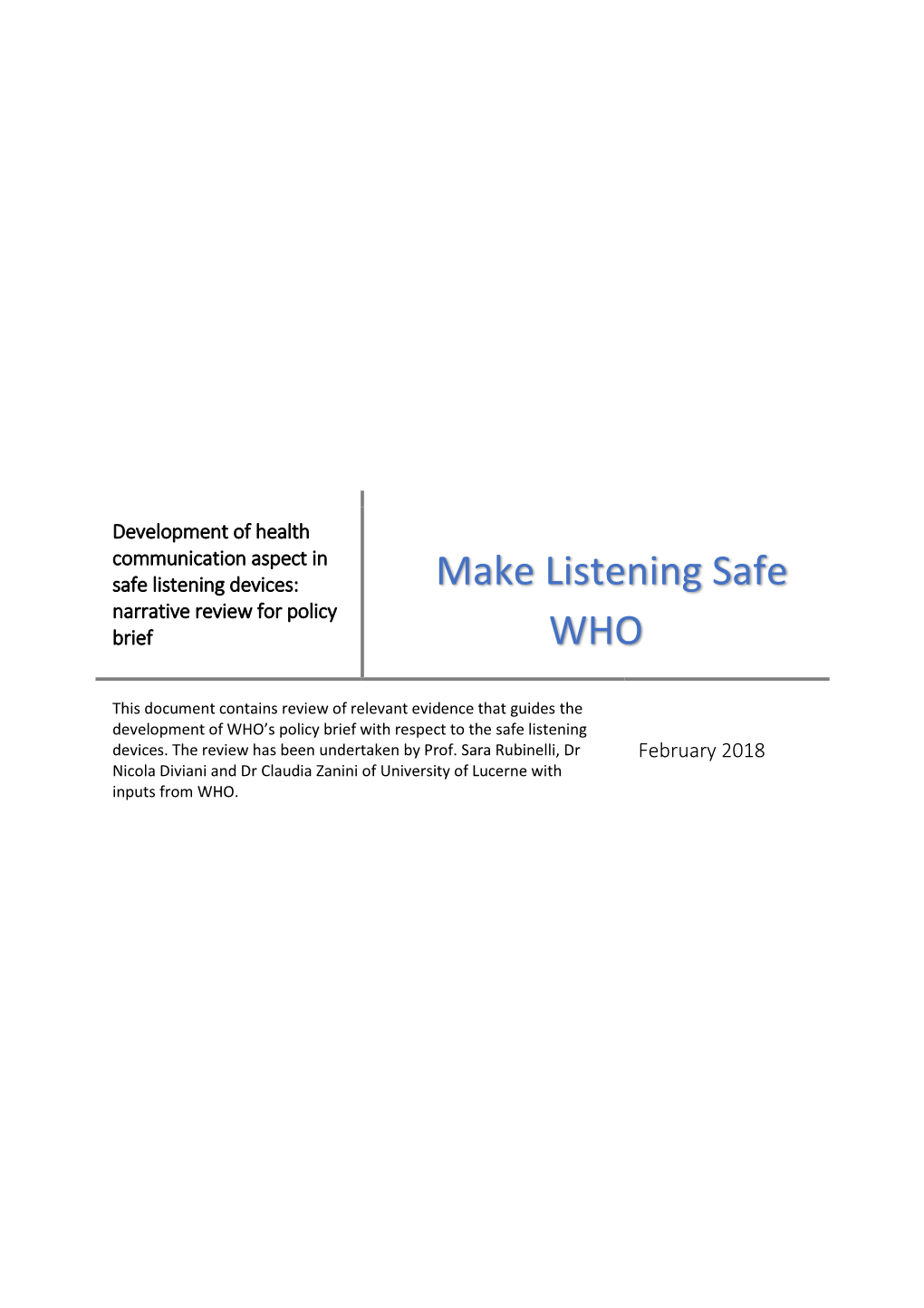 Health Communication for Safe Listening Devices