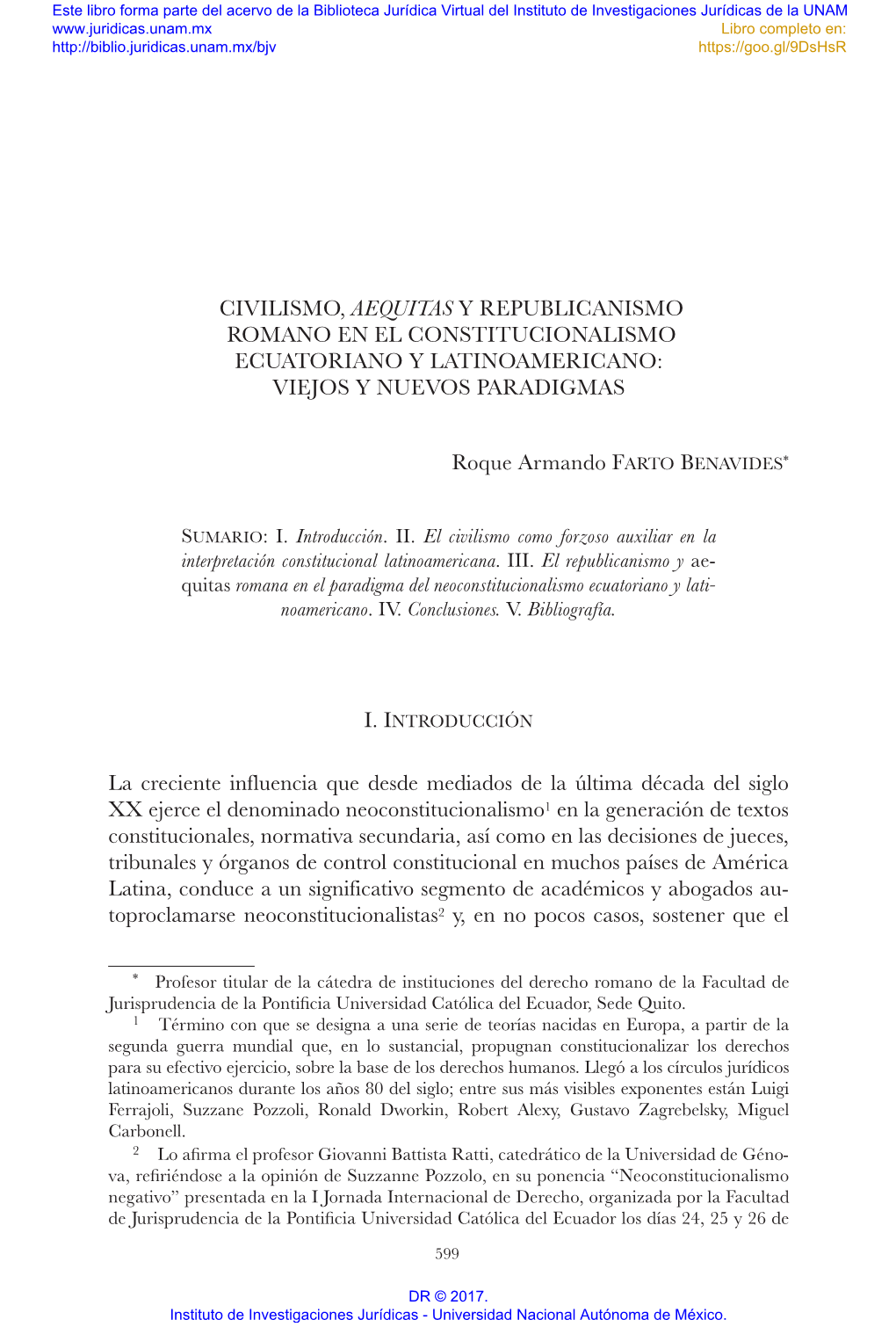 Civilismo, Aequitas Y Republicanismo Romano En El Constitucionalismo Ecuatoriano Y Latinoamericano: Viejos Y Nuevos Paradigmas