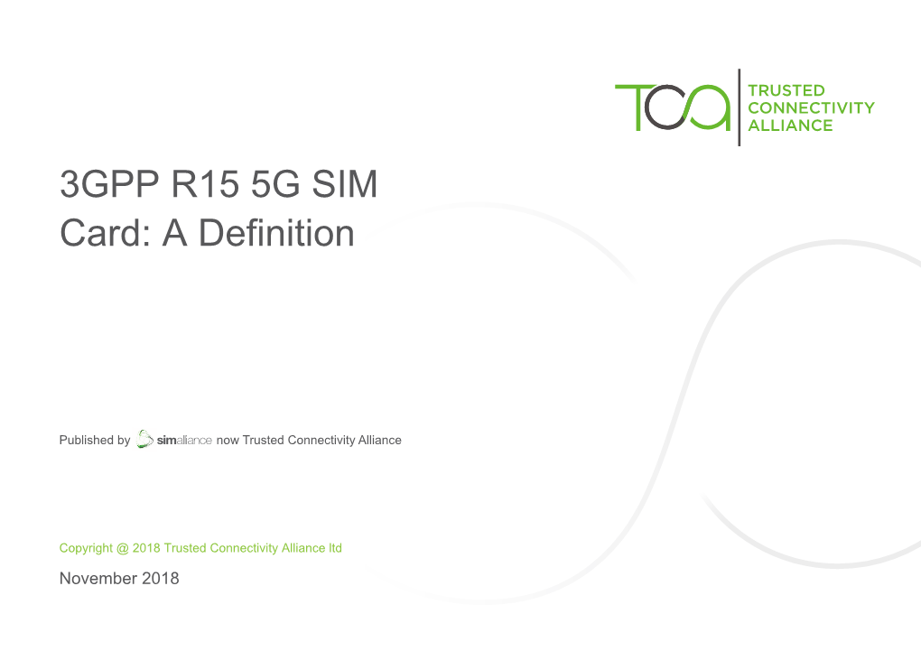 3GPP R15 5G SIM Card: a Definition