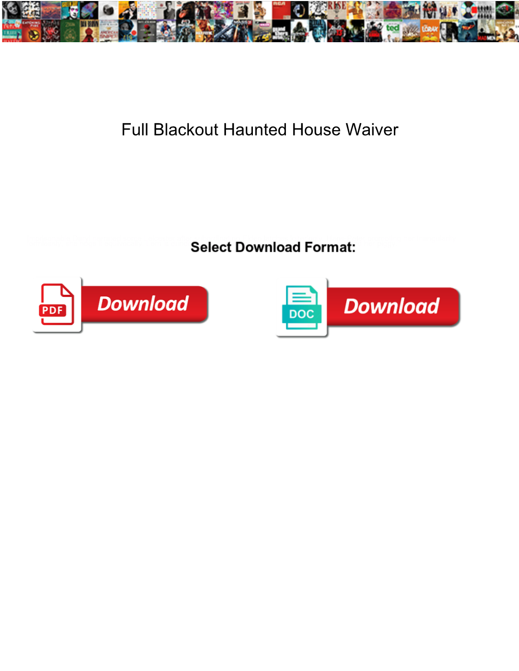 Full Blackout Haunted House Waiver