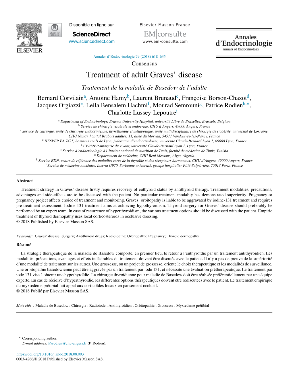 Treatment of Adult Graves' Disease