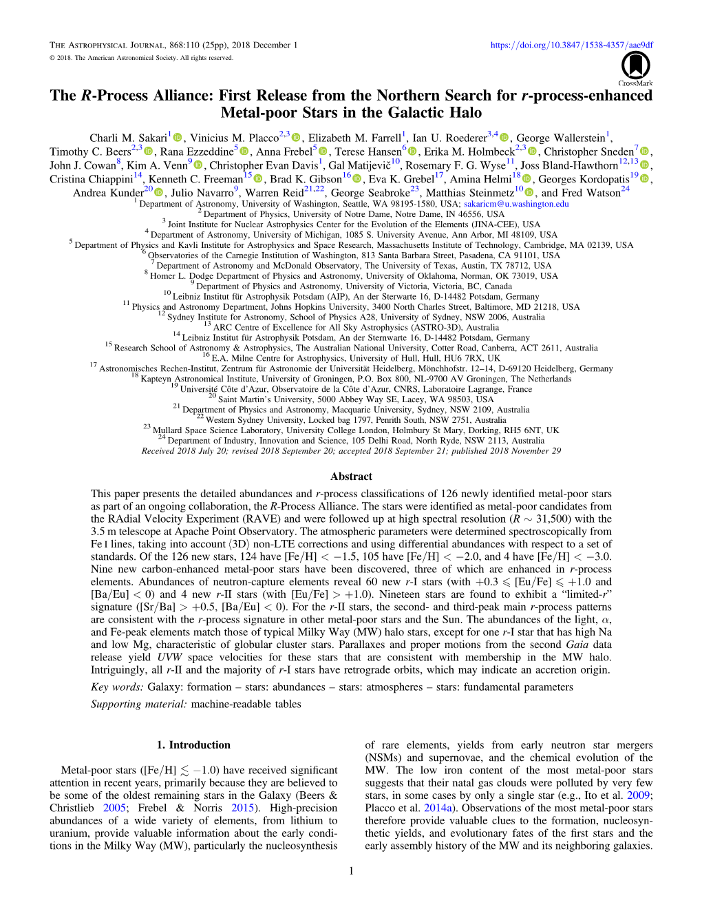 First Release from the Northern Search for R-Process-Enhanced Metal-Poor Stars in the Galactic Halo