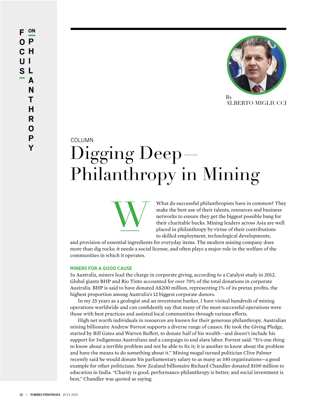 Philanthropy in Mining