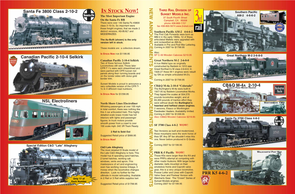 IN STOCK NOW! Southern Pacific SUNSET MODELS INC