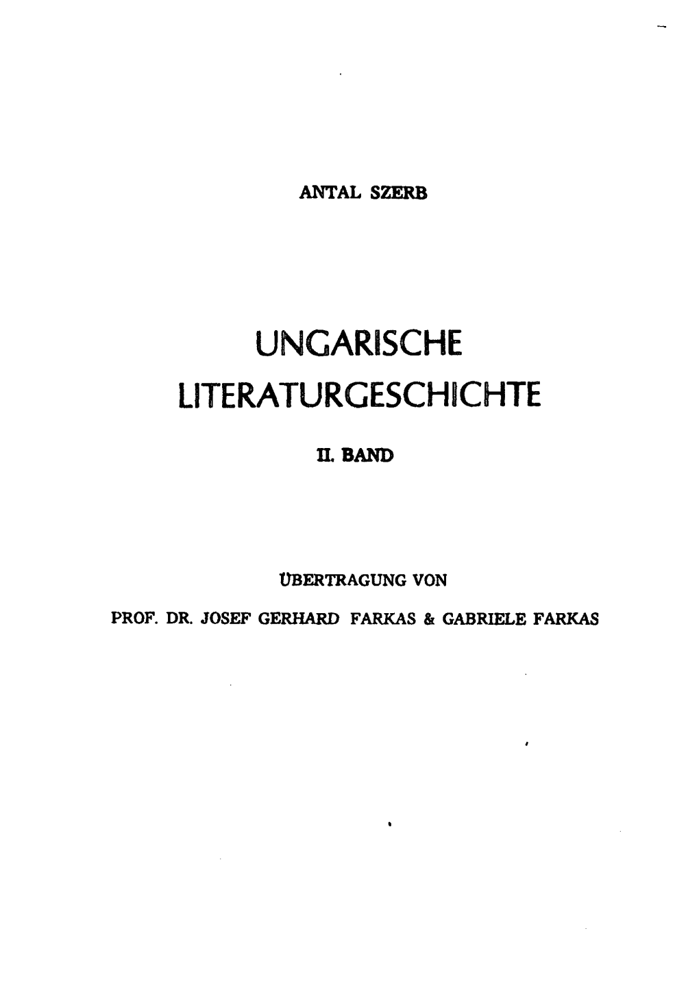 Ungarische Literaturgeschichte