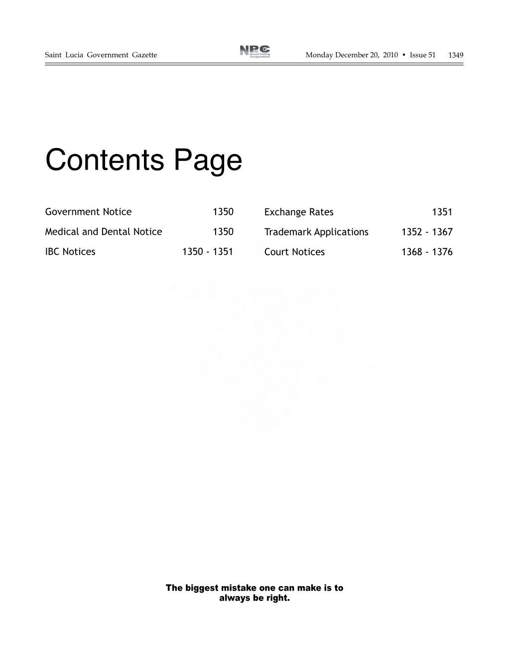 Contents Page