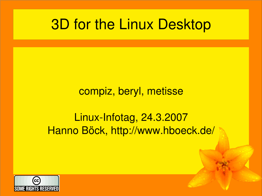 3D for the Linux Desktop