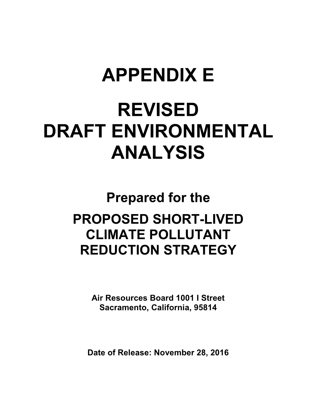 Revised Draft Environmental Analysis