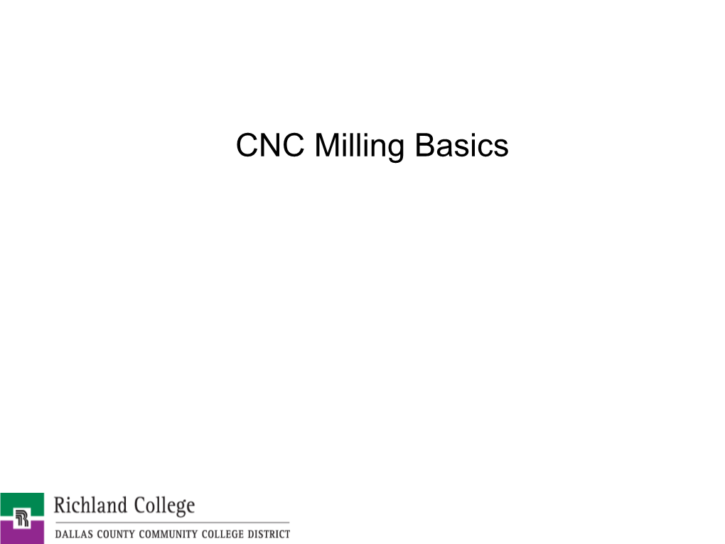 CNC Milling Basics Introduction