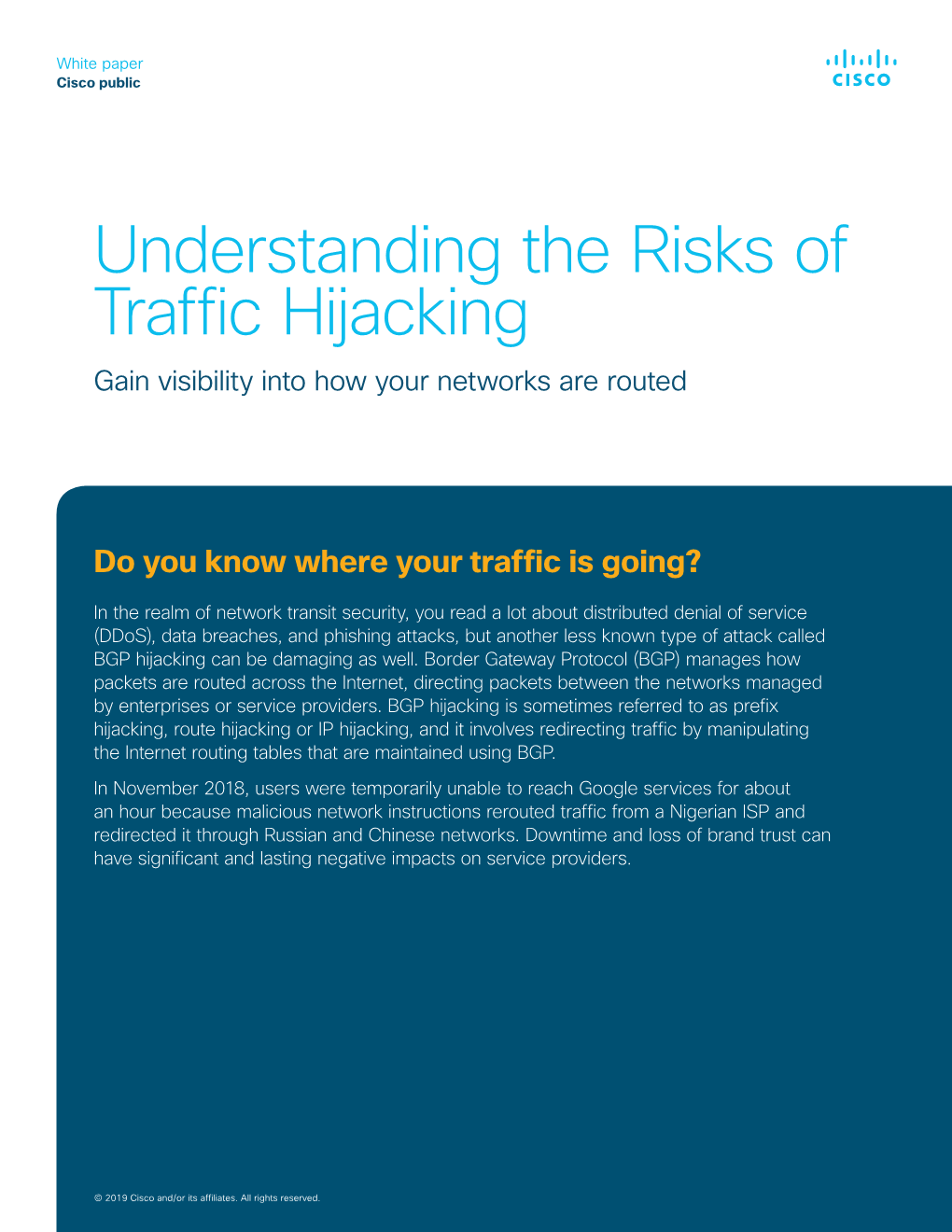 Understanding the Risks of Traffic Hijacking Gain Visibility Into How Your Networks Are Routed