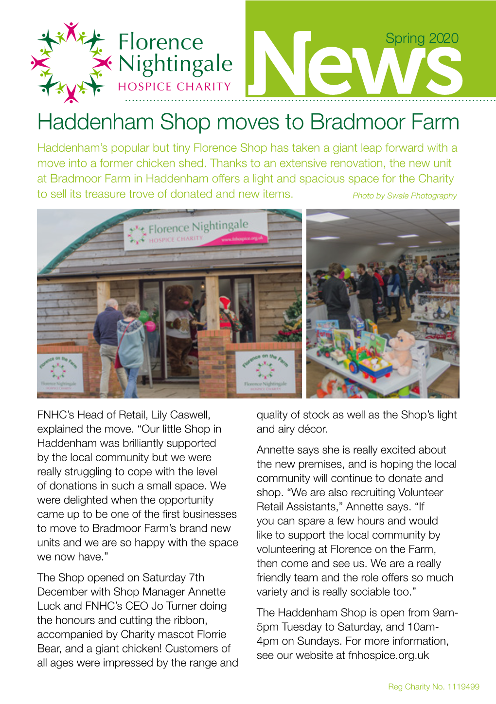 Haddenham Shop Moves to Bradmoor Farm Haddenham’S Popular but Tiny Florence Shop Has Taken a Giant Leap Forward with a Move Into a Former Chicken Shed