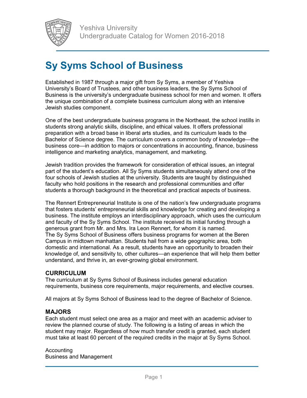 Sy Syms School of Business