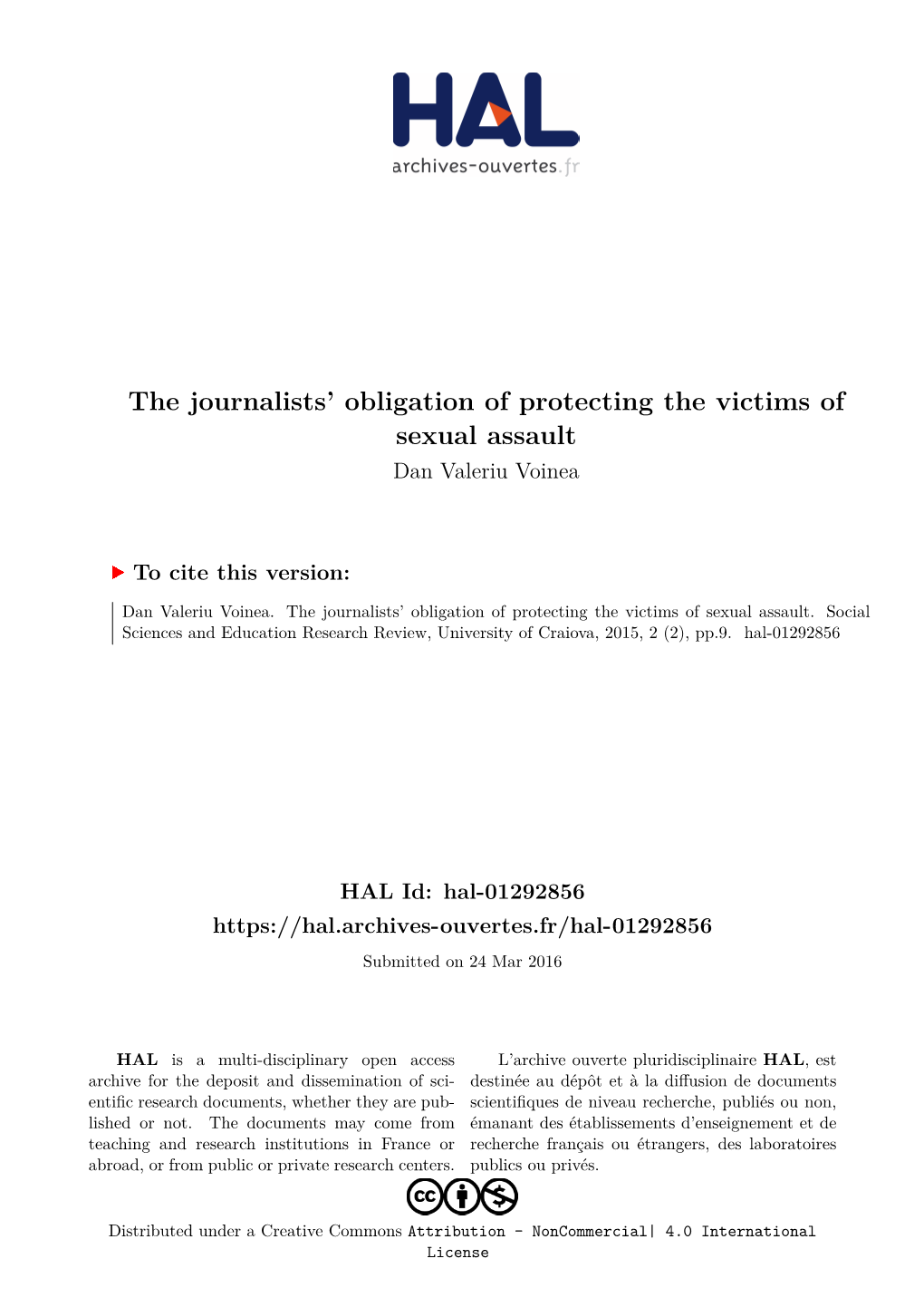 The Journalists' Obligation of Protecting the Victims of Sexual Assault