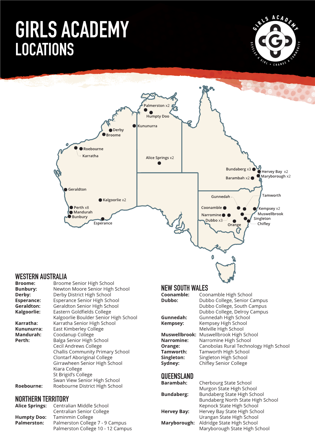 Girls Academy Locations Western Australia