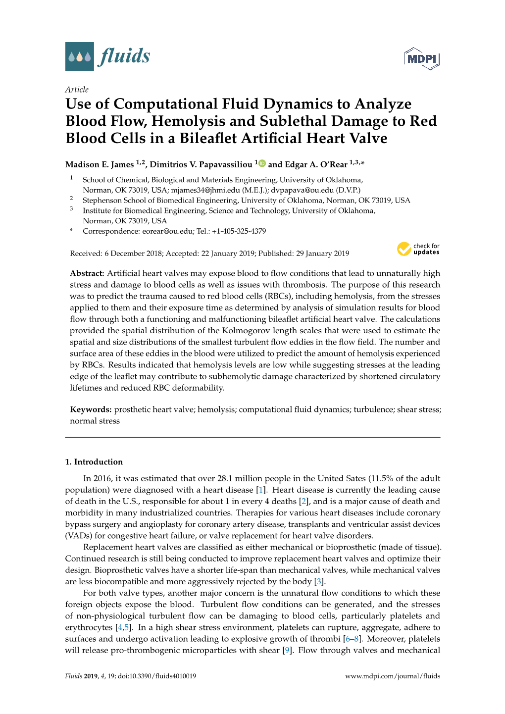 Use of Computational Fluid Dynamics to Analyze Blood Flow, Hemolysis and Sublethal Damage to Red Blood Cells in a Bileaﬂet Artiﬁcial Heart Valve