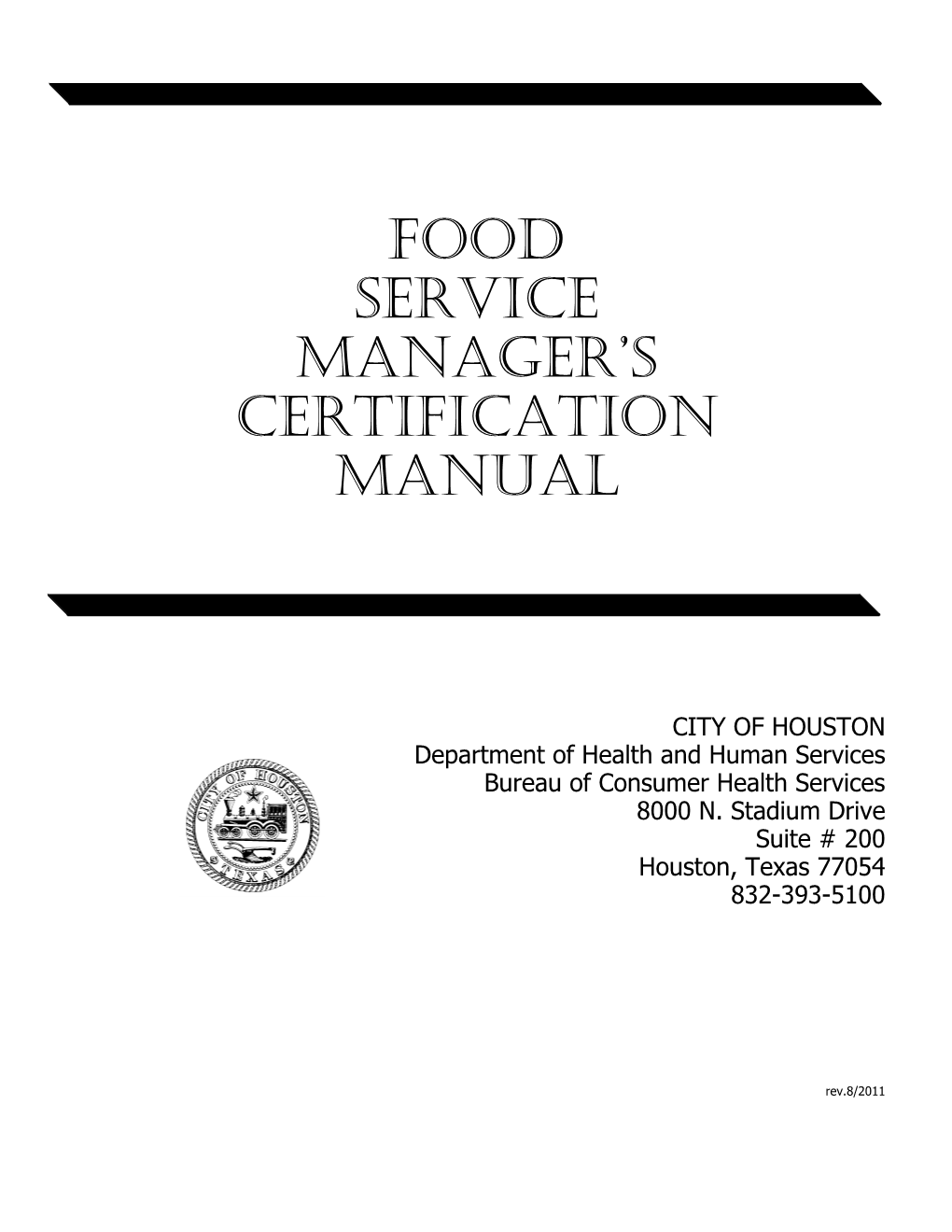 Food Service Managers Certification Manual 2004
