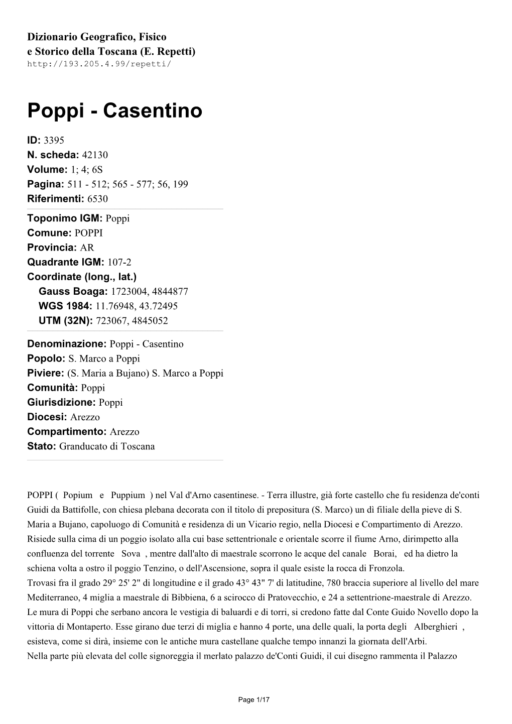 Poppi - Casentino