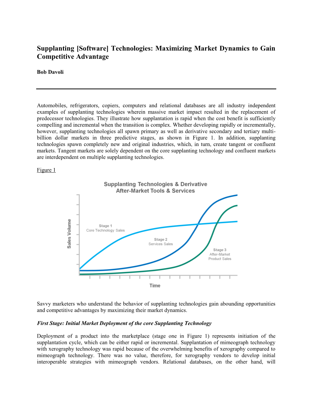 Supplanting [Software] Technologies: Maximizing Market Dynamics to Gain Competitive Advantage