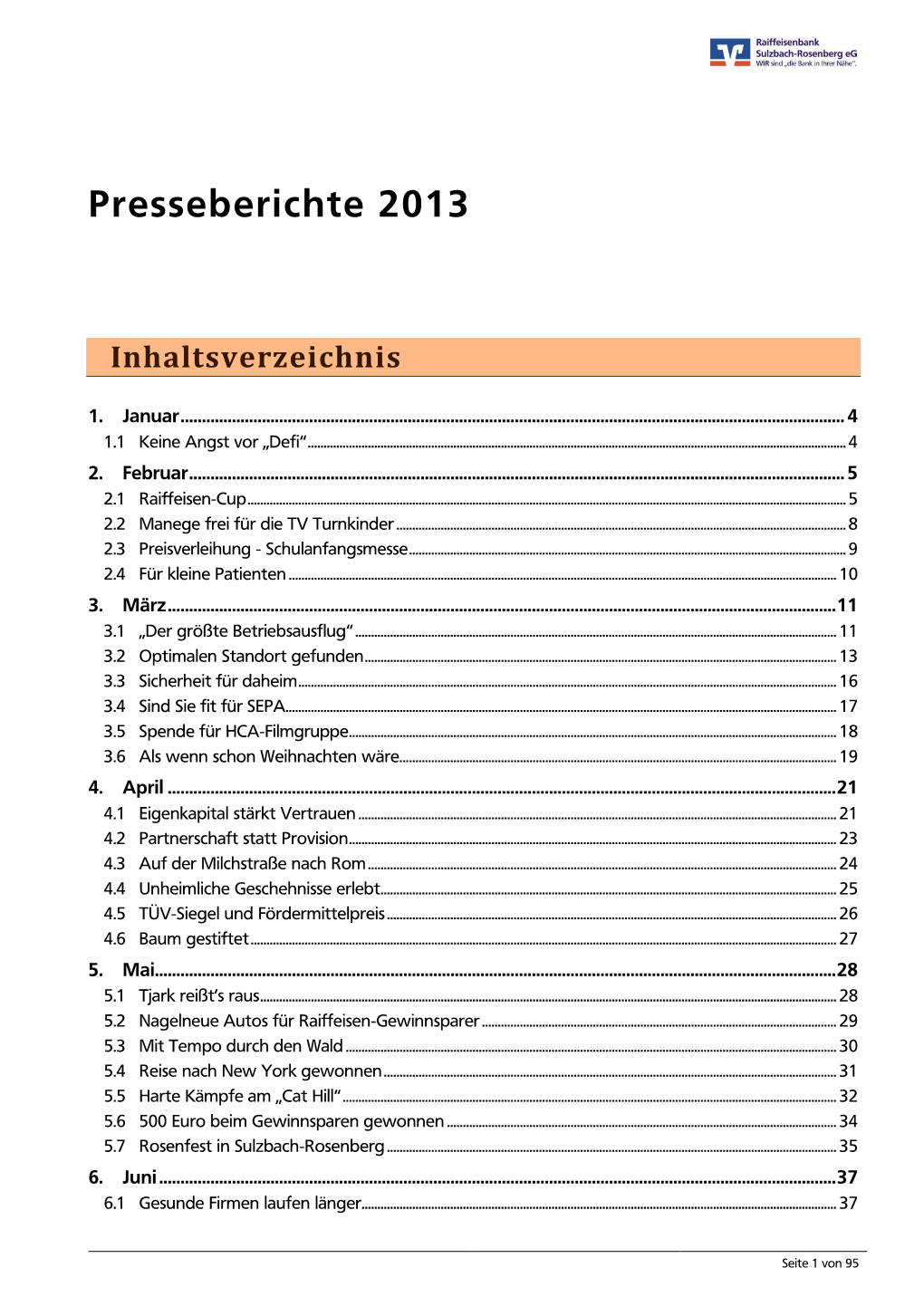 Presseberichte 2013