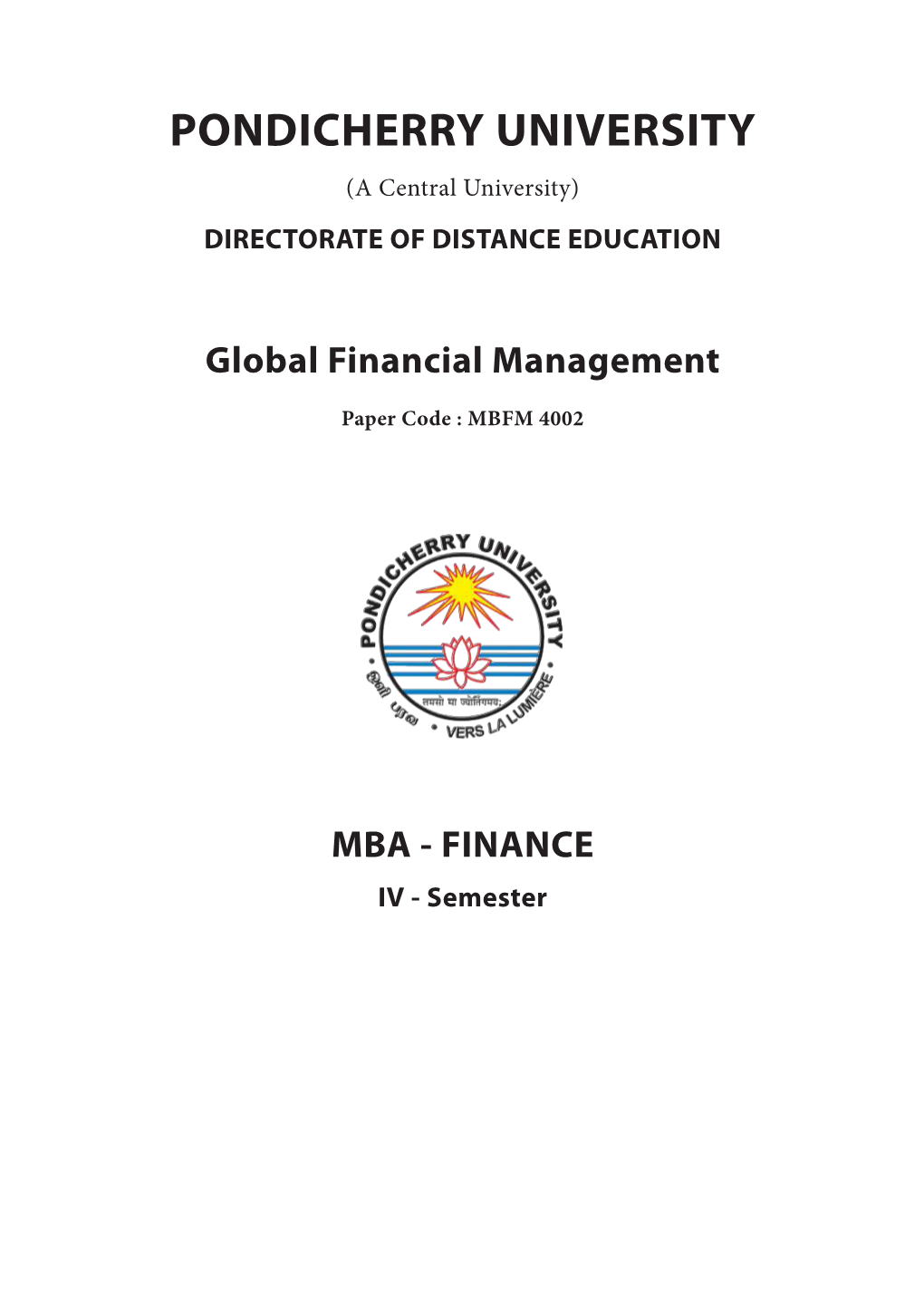 Global Financial Management