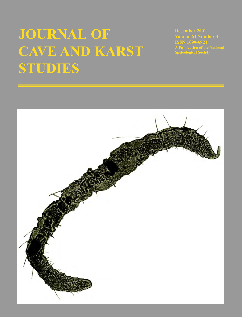 Journal of Cave and Karst Studies Editor Louise D