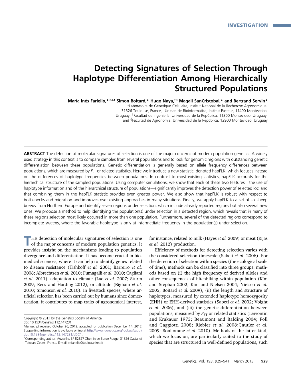 Detecting Signatures of Selection Through Haplotype Differentiation Among Hierarchically Structured Populations