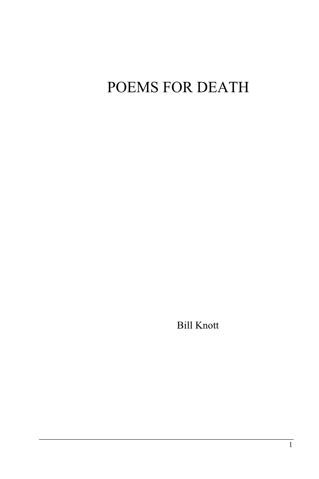 Poems for Death 05 07 09