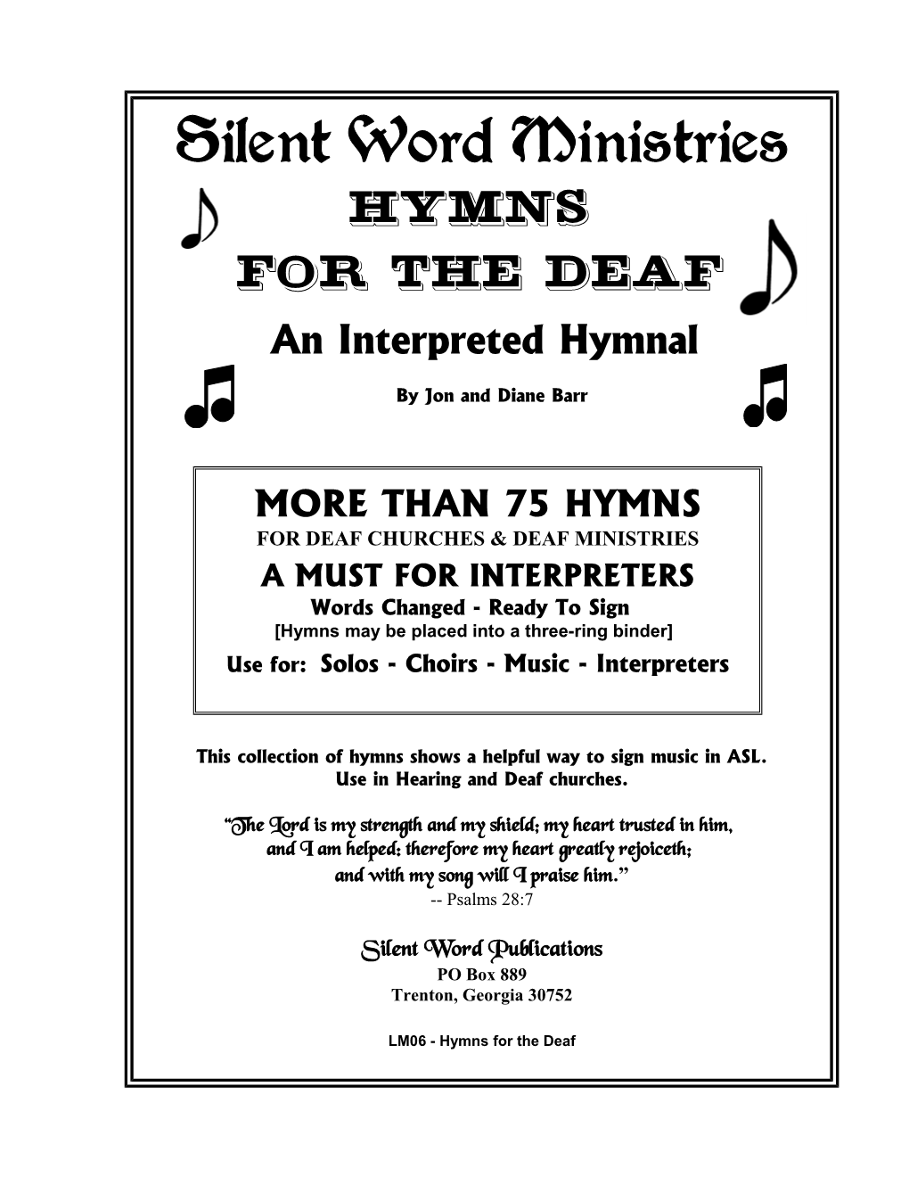 Hymns for the Deaf an Interpreted Hymnal