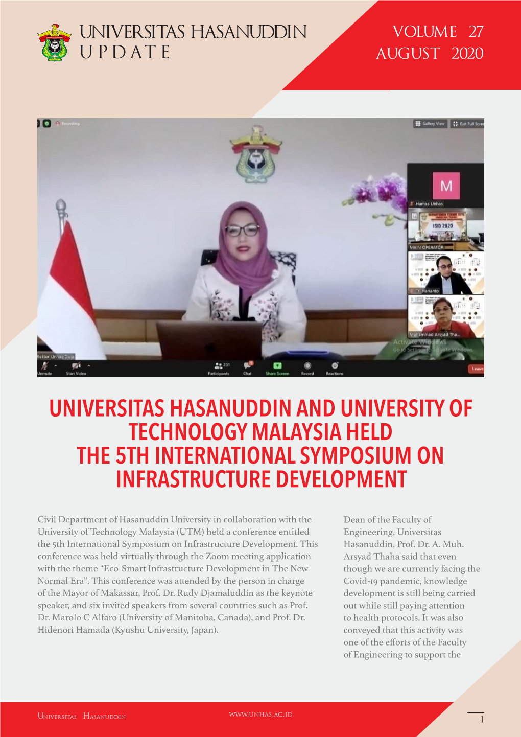 Universitas Hasanuddin and University of Technology Malaysia Held the 5Th International Symposium on Infrastructure Development