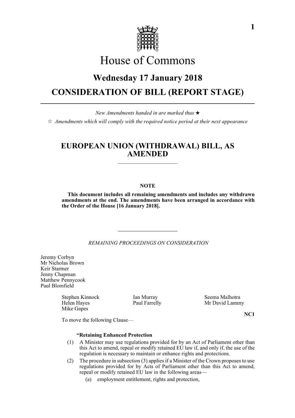 (Withdrawal) Bill, As Amended