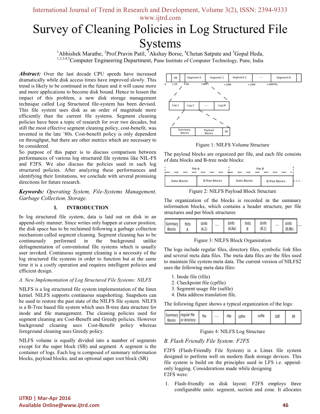 Survey of Cleaning Policies in Log Structured File Systems