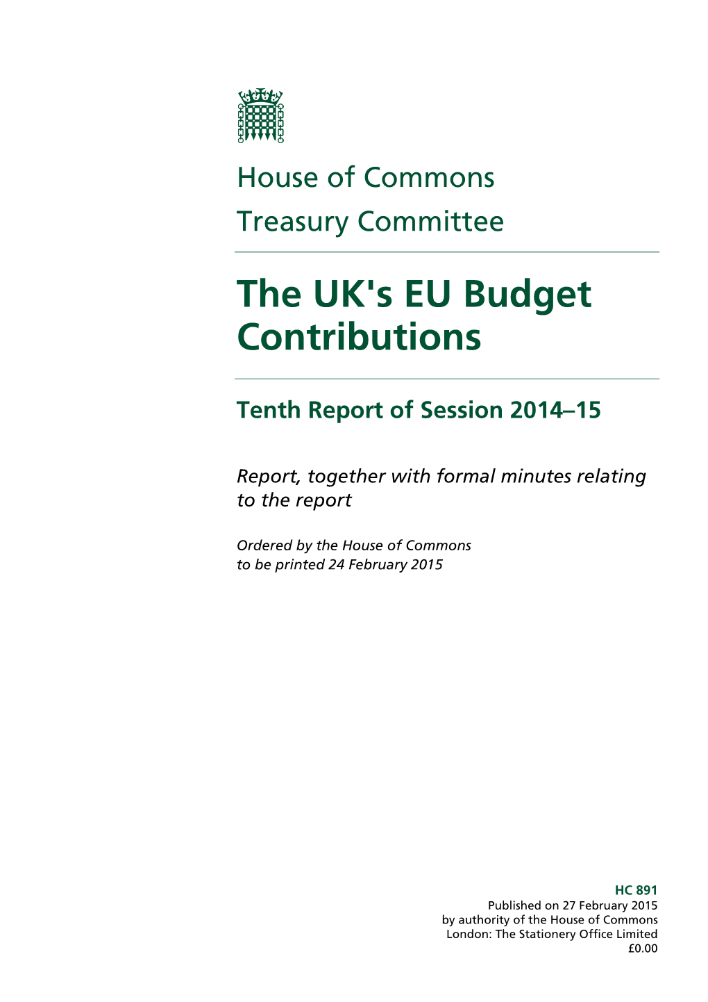 The UK's EU Budget Contributions