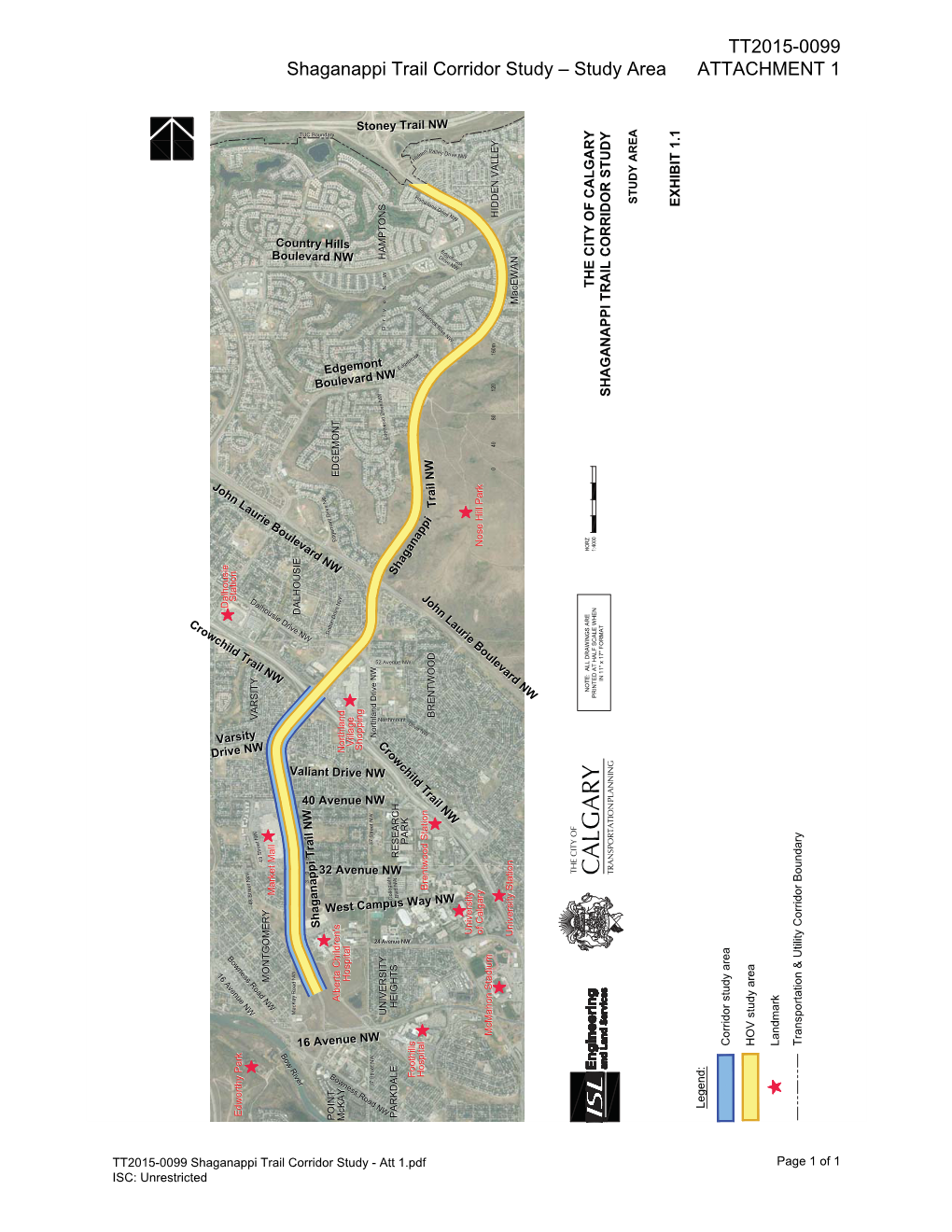 Shaganappi Trail Corridor Study –Area Trail Corridor Shaganappi