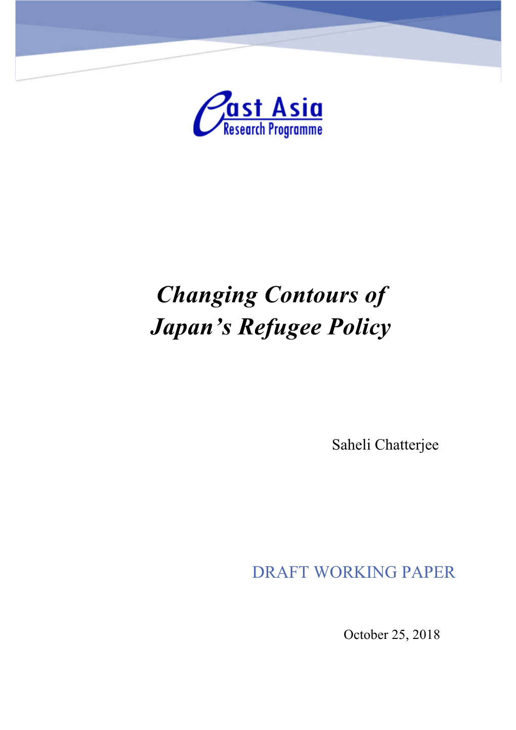 Changing Contours of Japan's Refugee Policy