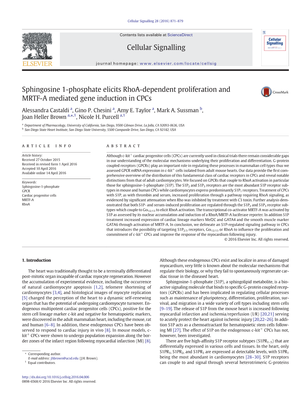 Cellular Signalling 28 (2016) 871–879