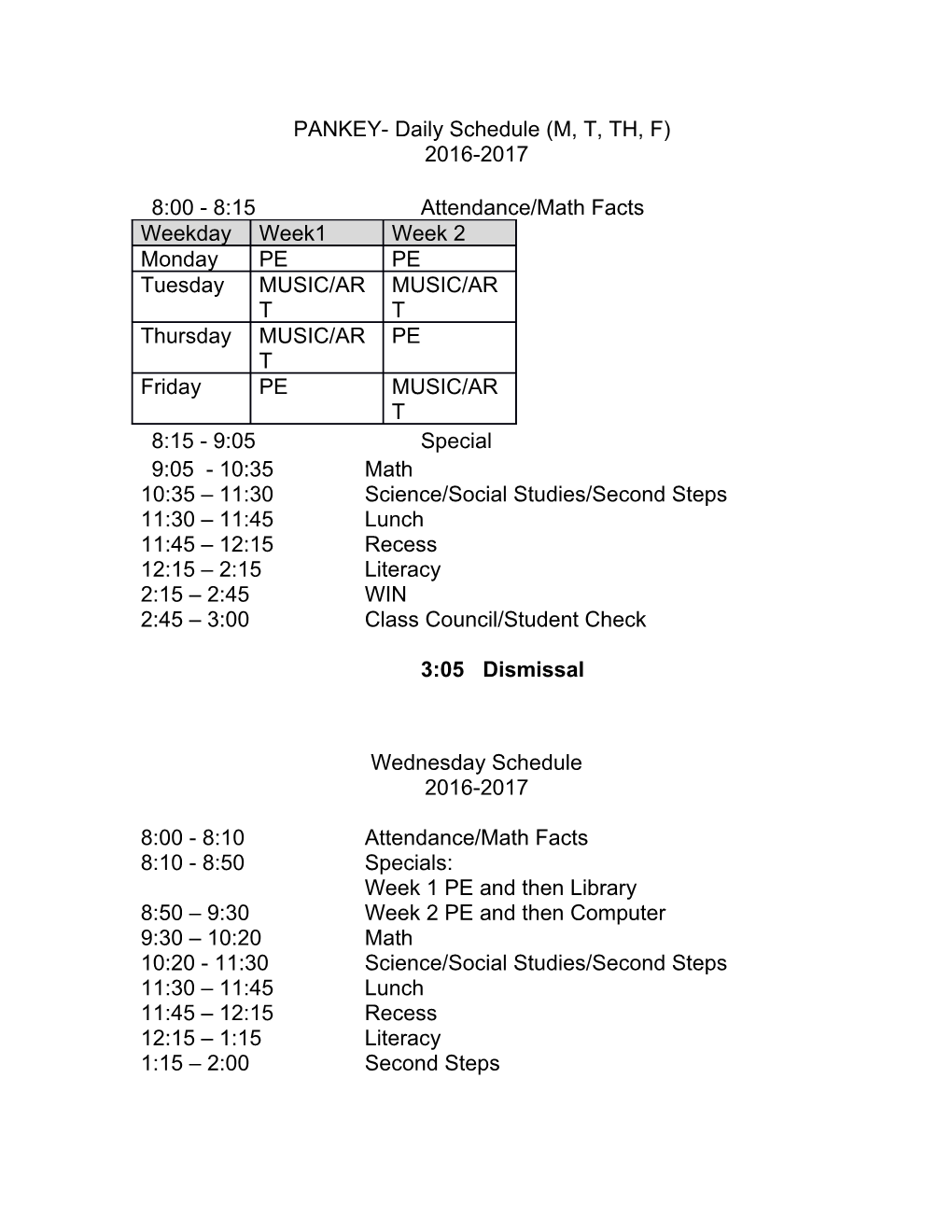 10:35 11:30 Science/Social Studies/Second Steps