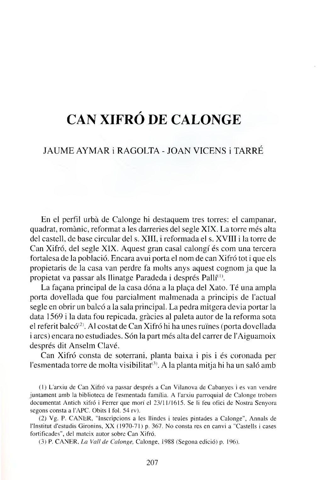 Can Xifró De Calonge