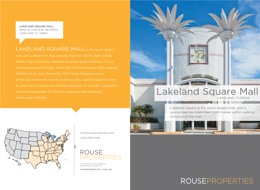 Lakeland Square Mall 3800 Us Highway 98 North Lakeland, Fl 33809