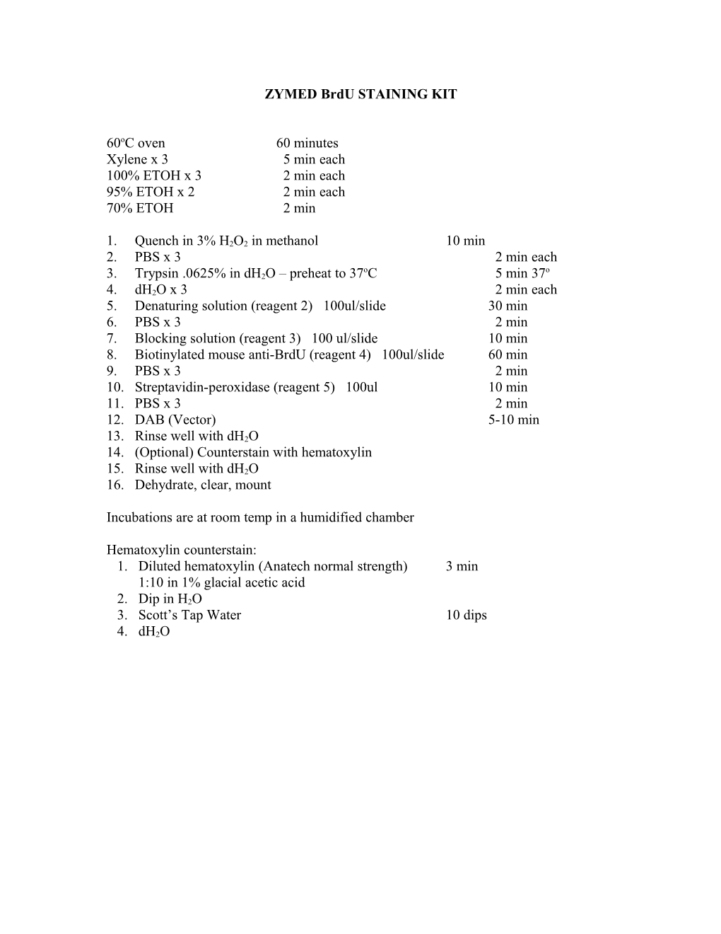 ZYMED Brdu STAINING KIT