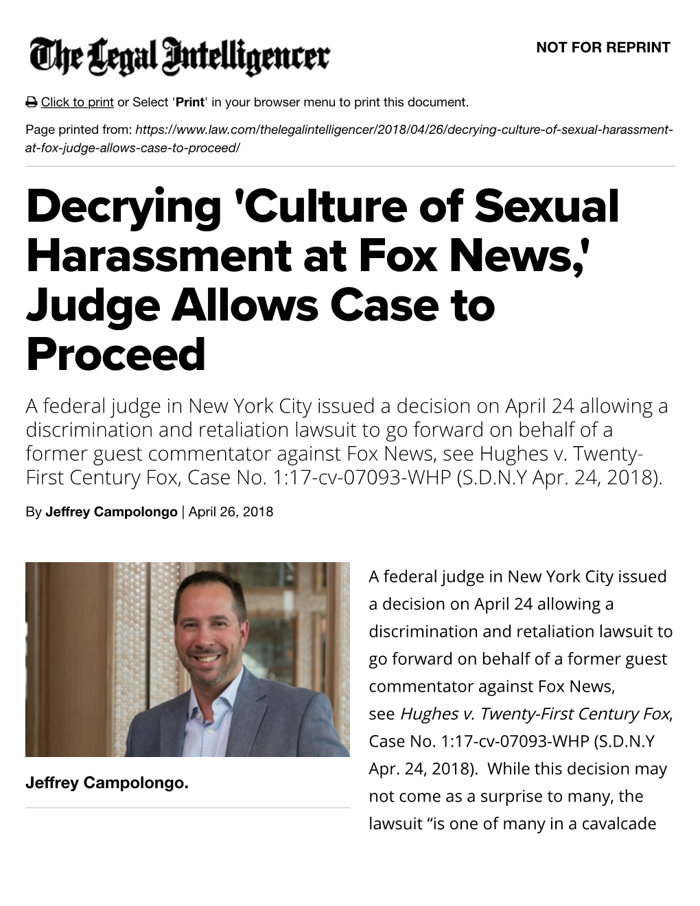 Decrying 'Culture of Sexual Harassment at Fox News,'