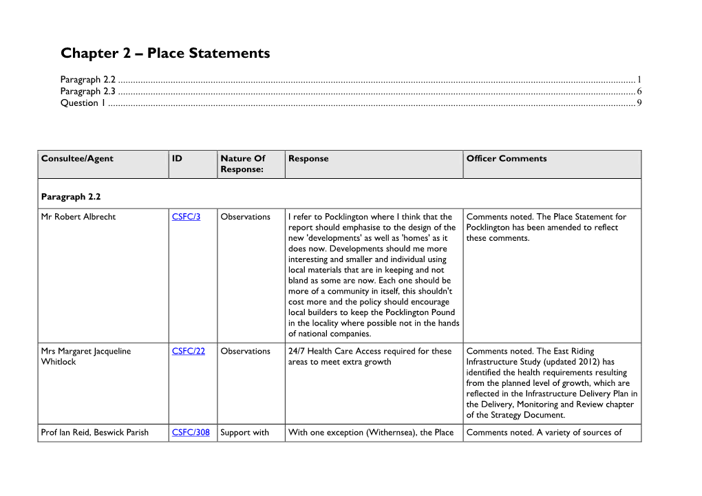 Place Statements