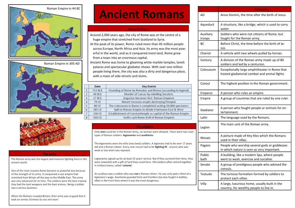 Ancient Romans AD Anno Domini, the Time After the Birth of Jesus