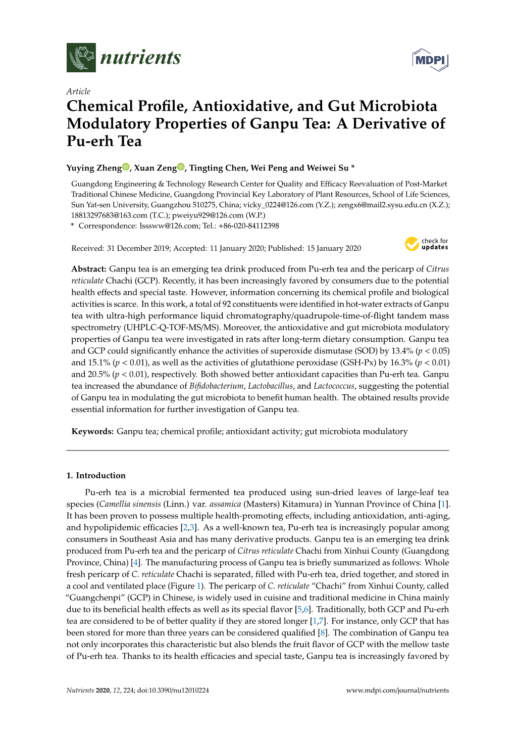 Chemical Profile, Antioxidative, and Gut Microbiota Modulatory