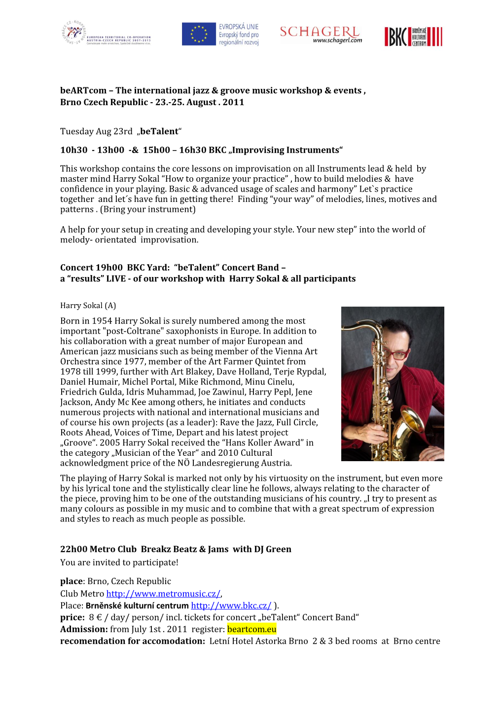 Beartcom – the International Jazz & Groove Music Workshop & Events