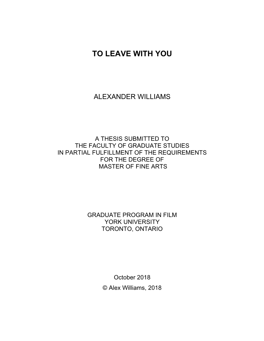 Williams Alexander ADS 2018