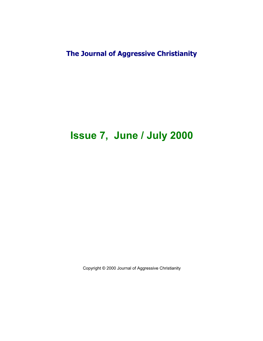 Issue 7, June / July 2000