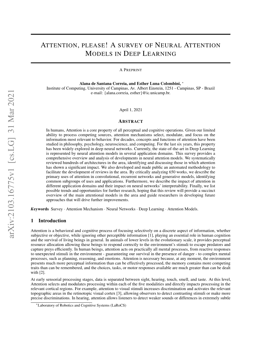 Attention, Please! a Survey of Neural Attention Models in Deep Learning